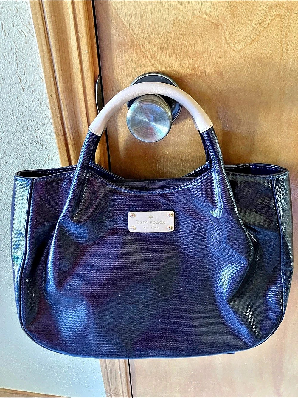 Kate Spade New York Patent Tote in Deep Blue